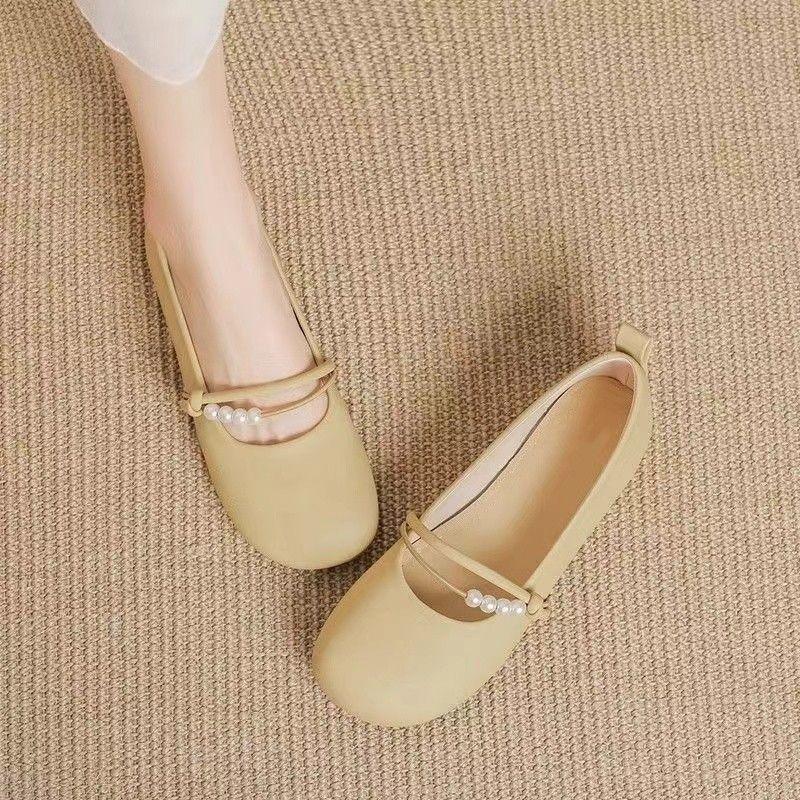 Small Leather Shoes Women's Spring and Summer Single Shoes, New Single Shoes, Comfortable and Gentle Flat Shoes for Work