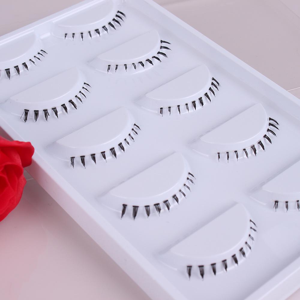 5 Pairs Fairy Lower Lashes - Natural Style, Transparent Stem, Soft Hair (B03)