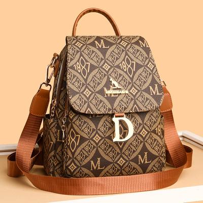 Rucksack mit Retro-Print für Damen, neuer Stil, einfache Reisetasche mit großer Kapazität, multifunktionaler, lässiger kleiner Rucksack mit doppeltem Verwendungszweck