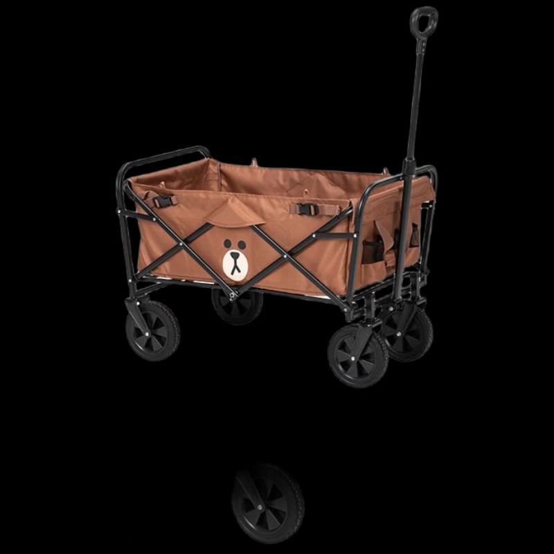 MOBIGARDEN LINE FRIENDS Brown Bear Folding Camping Cart
