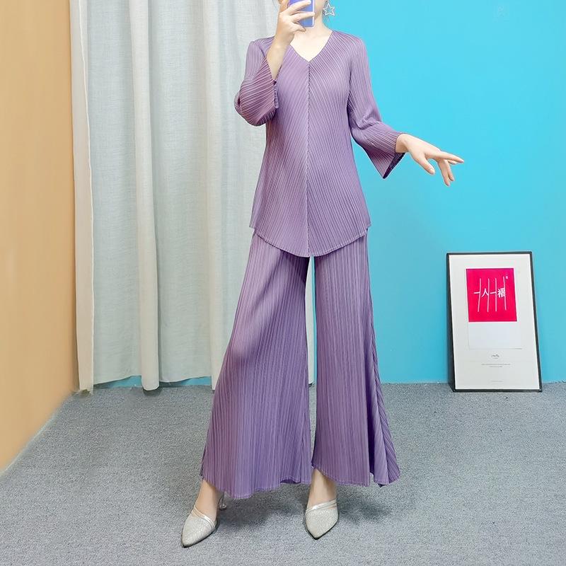 Frühling 2025 Miyake Schlankmachendes Mode Plissee Zweiteiler - Lingying 7701