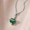 Huitan Orange Red/Green/Blue Heart Cubic Zirconia Pendant Necklace for Women Luxury Trendy Wedding Accessories Elegant Gift 2026