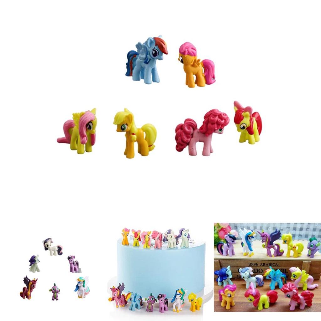 12'li My Little Pony Aksiyon Figürleri Pasta Üstü Süsleri Ev Dekorasyonları Hediyeler