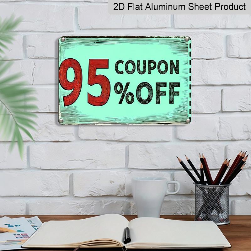 2D Flat, Bohemian Aluminium Coupon Board Wall-Mounted Suitable for Christmas, Thanksgiving, Easter & Hanukkah - Discount Voucher Display Sign with