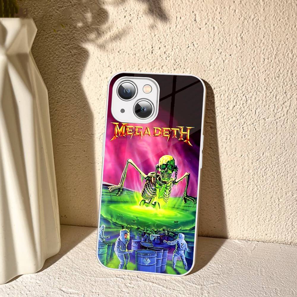Rock Band Megadeths Tempered Glass For Iphone 14 13 12 11 Pro Mini XS MAX 14Plus X XS XR Fundas