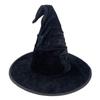 Black Velvet Pleated Witch Hat for Halloween Costume Accessories
