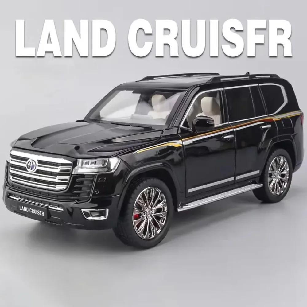 1:18 Land Cruiser LC300 Accord Toy Car Model Diecast Metal Light Sound Shock Absorption SUV Vehicles Models Kids Boys Gifts
