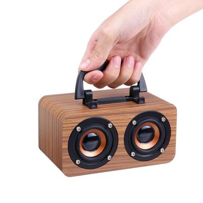 Ahşap Kablosuz Bluetooth Taşınabilir Hoparlörler Subwoofer Stereo Bas Sistemi Bluetooth Hoparlör TF USB MP3 Çalar Ev Amplifikatör