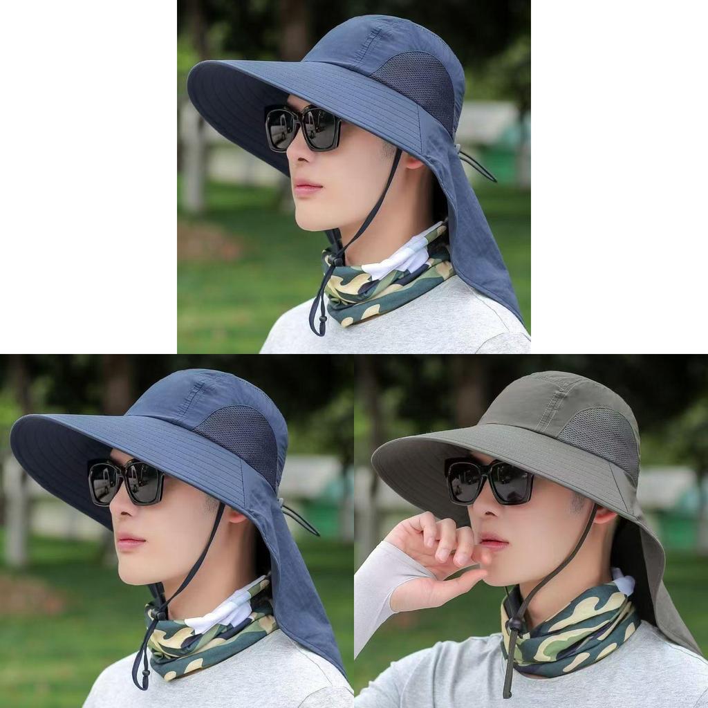 Mens Foldable Sun Hat With Large Brim For Fishing Hiking And Outdoor Activities