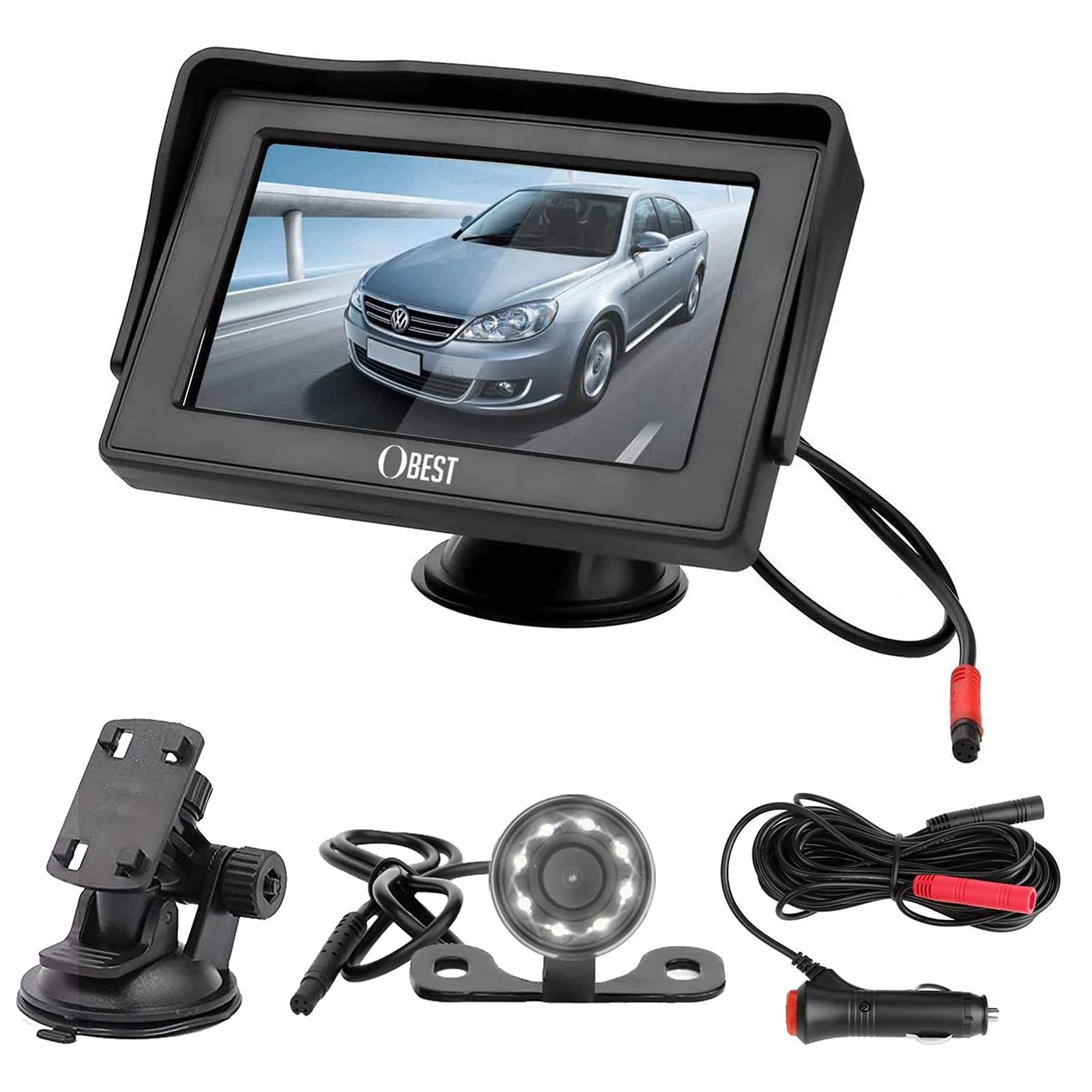 

OBEST 4.3 inch LCD Monitor, Rear Camera Set, Car Back Monitor, Rear Camera Monitor
