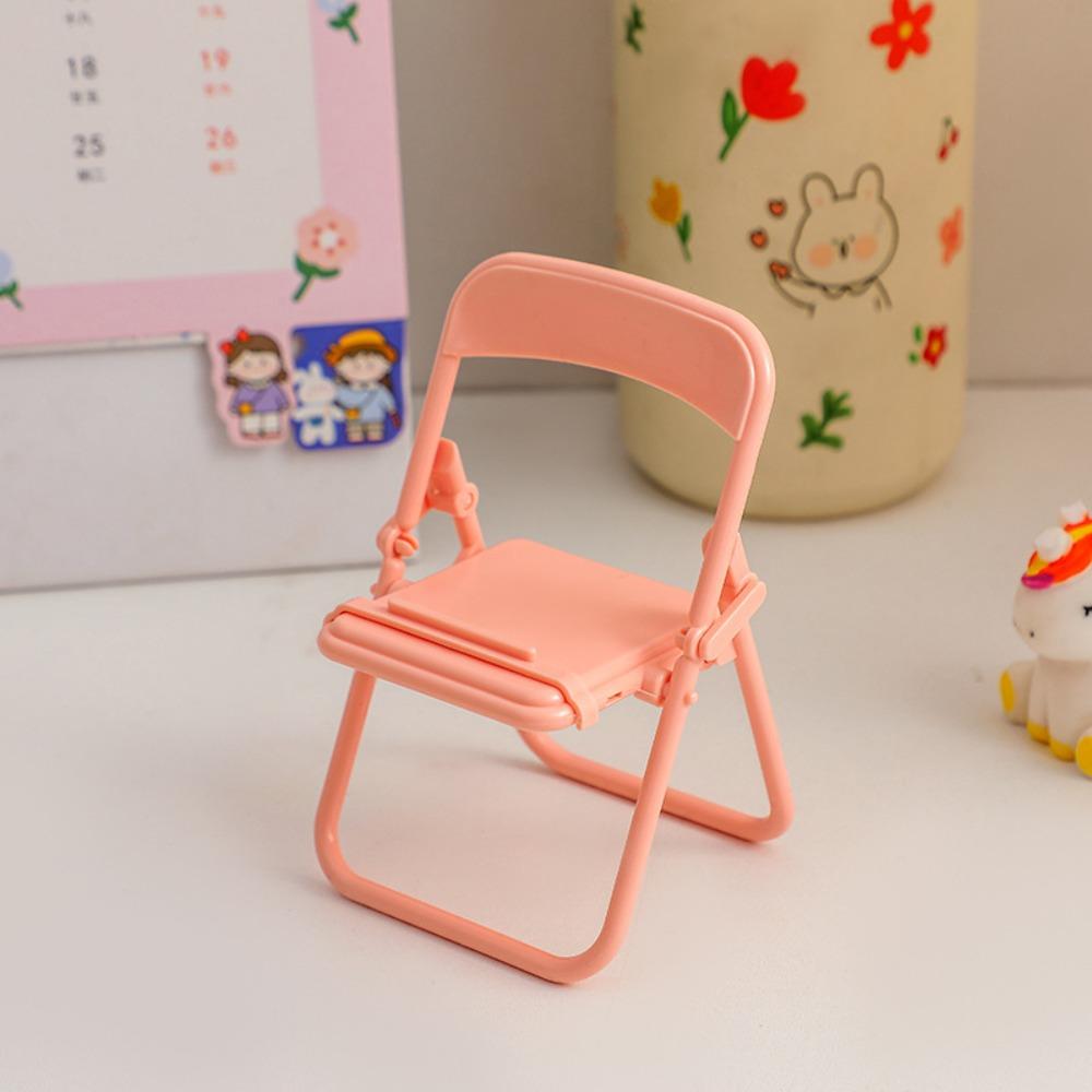 Mobile Phone Holder Cute Chair Small Chair Folding Mobile Phone Holder Push Creative Ornament Lazy Desktop Holder Portable
