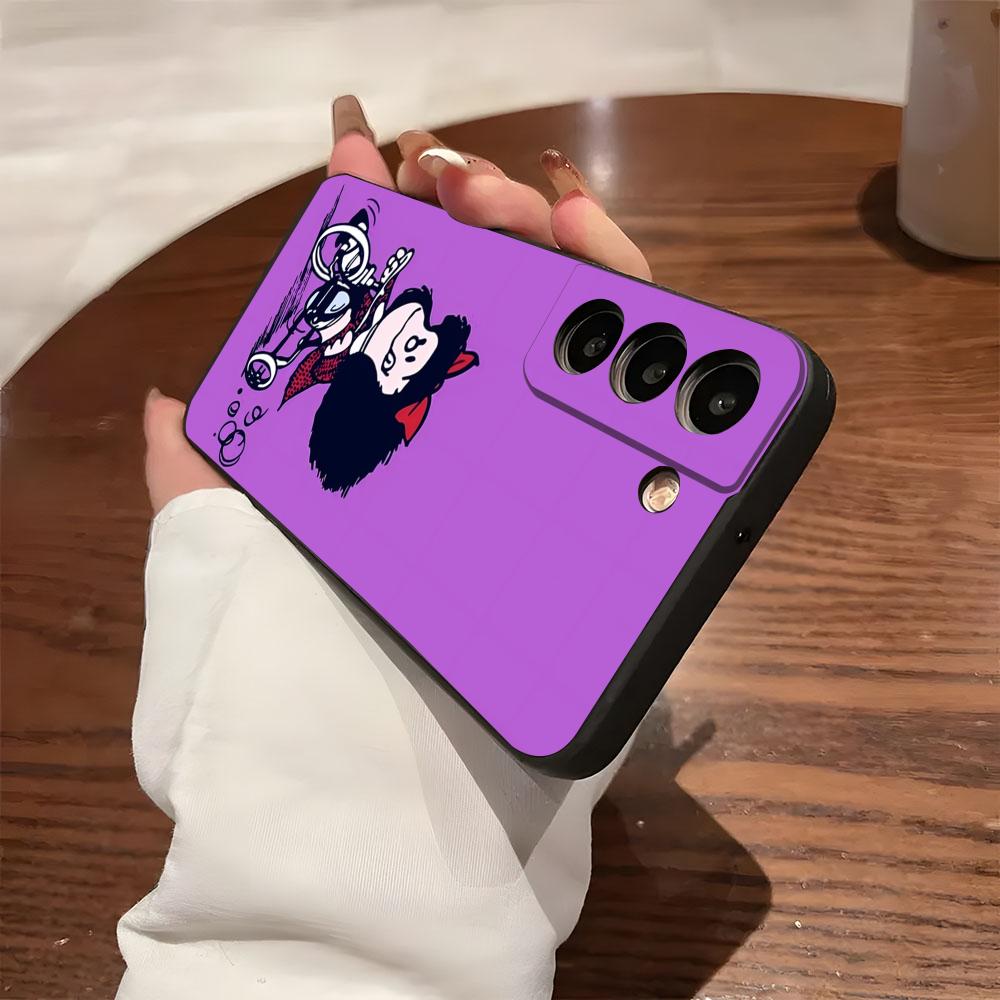 Anime M-Mafalda Phone Case For Samsung S26 S25 S24 FE S23 S22 S21 Plus S20 Ultra Note20Ultra Black Soft Shell