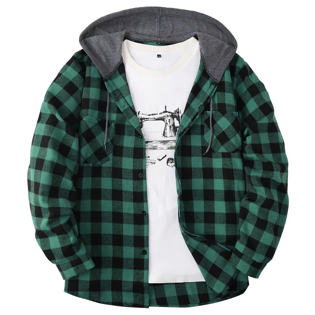 Men's Fashion Trend Hooded Checkered Sportswear