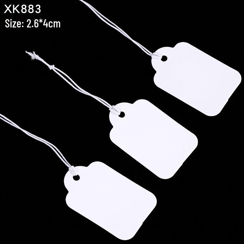 Kraft Hanging Price Tags with Elastic Cord - 100 Pieces for DIY Jewelry Ornaments