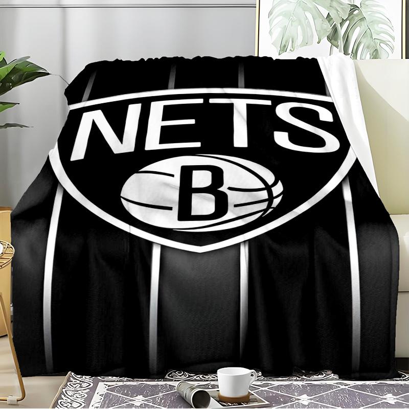 Brooklyn Basketball Team Blanket Flannel Throw for Sofa, Indoor, Camping, Living Room, Office, Chair, And Bed Soft Birthday Gift