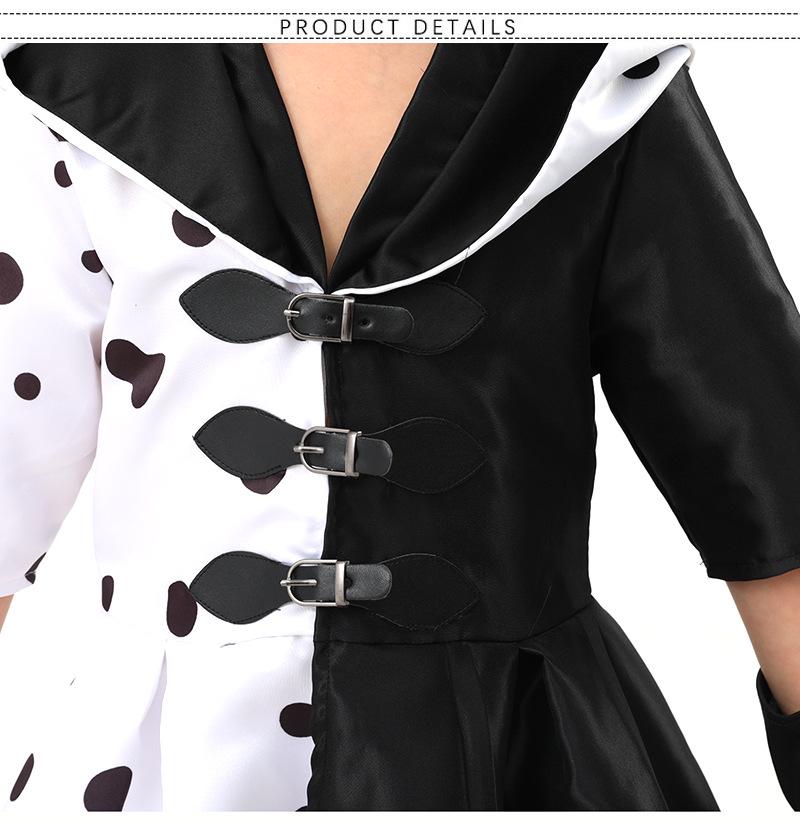 101 Dalmatians Cruella de Vil Costume with Spotted Dog Print