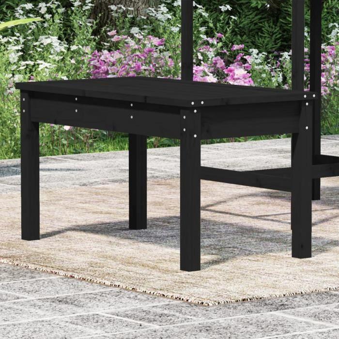 VidaXL Banc de jardin noir 80x44x45 cm bois massif de pin 824001