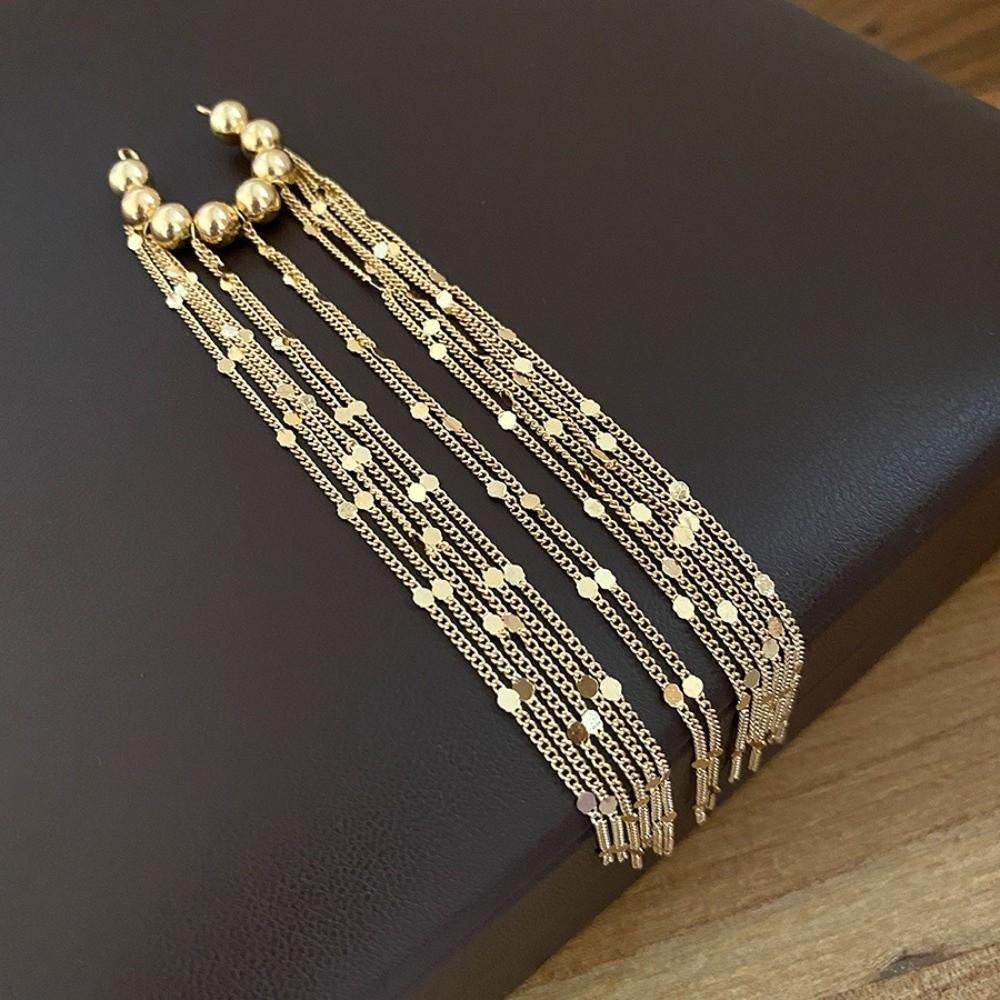 Zinc Zinc Alloy Tassel Ear Clip Long Chain No Piercing Earrings Personality C-shaped Ear Clip Gift