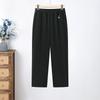 Summer Ice Silk Elastic Waist Pants for Middle-aged Women: Stretchy, Straight-leg Casual Wear for Comfort.