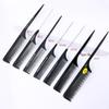 Carbon Fiber Anti-Static Tail Comb: High-Low Tooth Design for Hairdressing, Updo Styling, Teasing, and Massage.