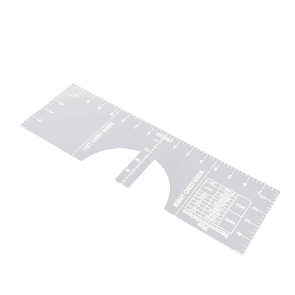 T Shirt Print Ruler Acrylic Alignment Tool Round Neck Centering Measure Guide Ruler for Sewing