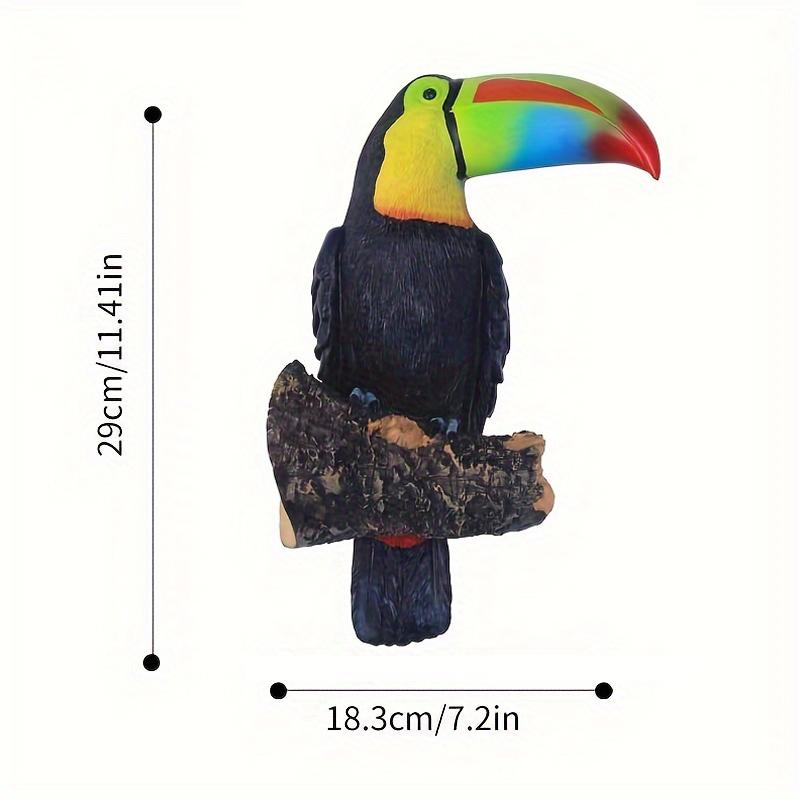 Natural Rustic Toucan Bird Figurine Tree Hugger Decor Hanging Resin Ornament Sculpture Garden Statue Animal Yard Wall Decoration