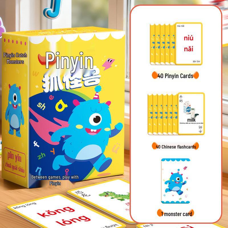 Early Education Pinyin Monster Catching Cards: Toddler & Parent-Child Educational Game