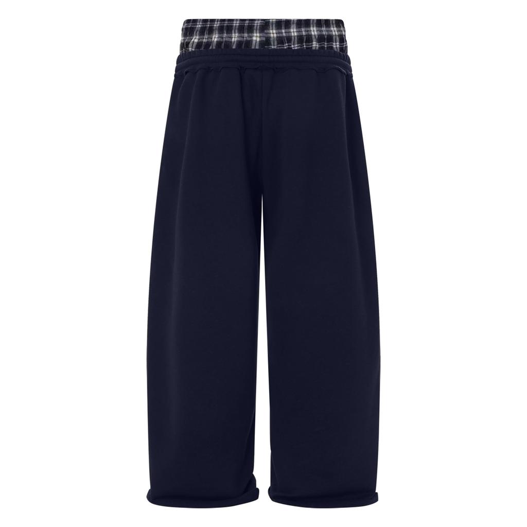 Women's Striped Relaxed-Fit Casual Joggers Elasticated Drawstring Unisex Wide-Leg Trousers Long-Length Sweatpants
