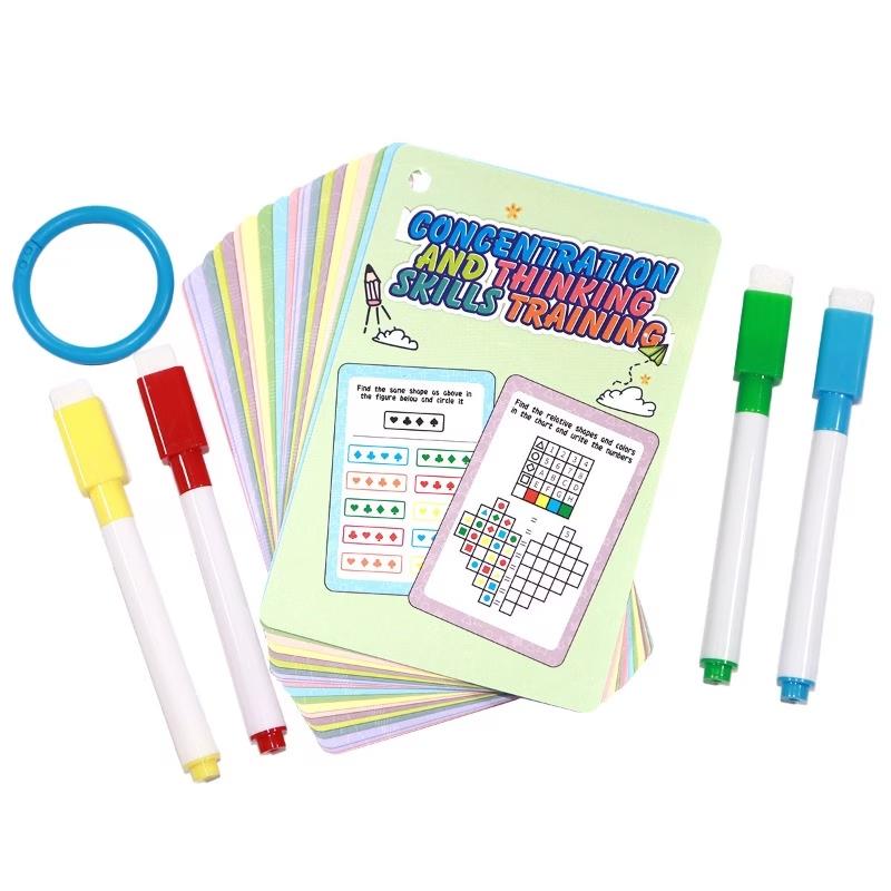 Flashcard Thinking Training Cards | Concentration Game Cards, Interesting Puzzle Game Cards, Erasable and Reusable