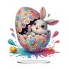 2D Flat Easter Egg Bunny DIY Double-Sided Diamond Painting Tabletop Ornaments Kit Desktop Diamond Art Kits for Adults Beginner