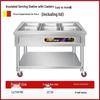Stainless Steel Mobile Food Warming Table with Casters - Insulated Hot Dish Serving Cart
