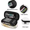 Pencil Bag Smooth Zipper Spacious Storage Durable 300D Polyester with Mesh Pocket Removable Divider and Pen Slots for Students