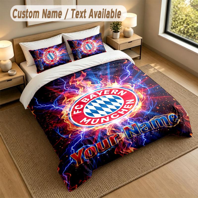 Bedding Set 1 Duvet Cover 2 Pillowcases Bayern Munich Print Soft Bed Linen Bedroom Decor