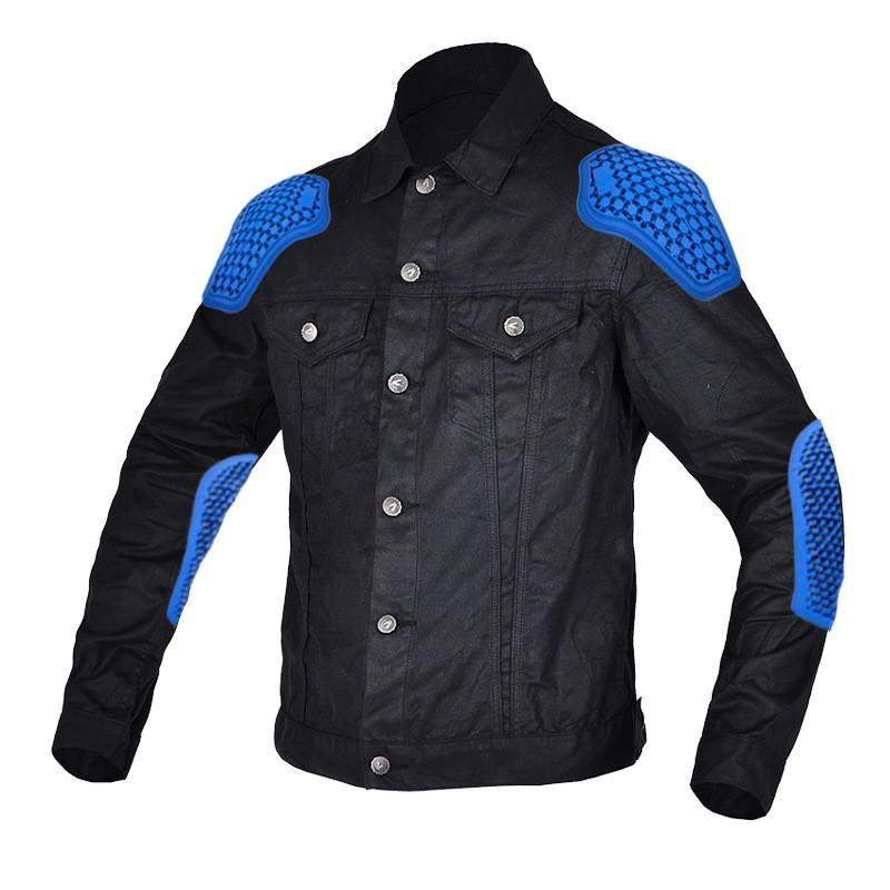 Mens Wax-Coated Motorcycle Jacket Retro Casual