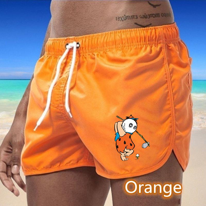 

BBK-49 2025 Лето Мужские быстросохнущие плавки Спортивные штаны Купальники Пляжные шорты Шорты для бега S оранжевый