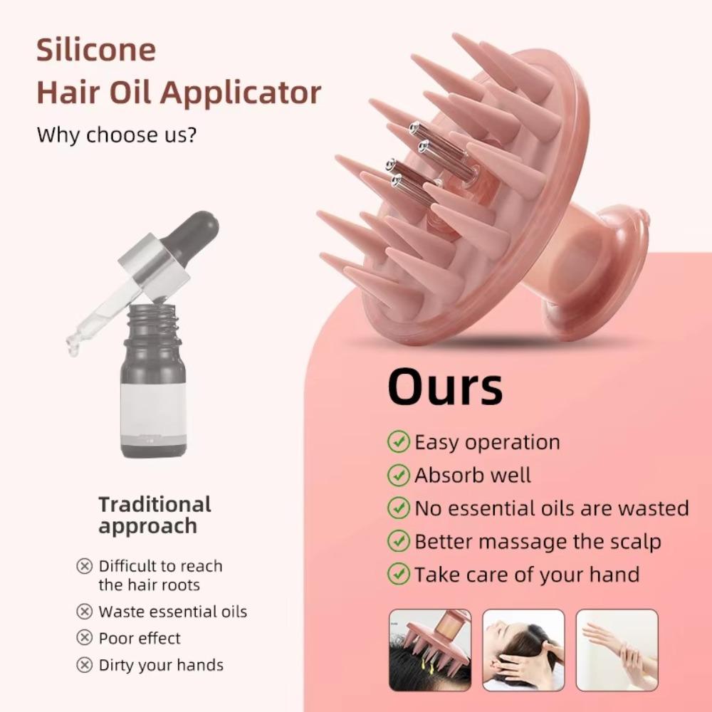 New Silicone Comb Applicator Shampoo Brush Head Massage Comb Hair Oil Dispenser Wide Tooth Scalp Massager For Hair