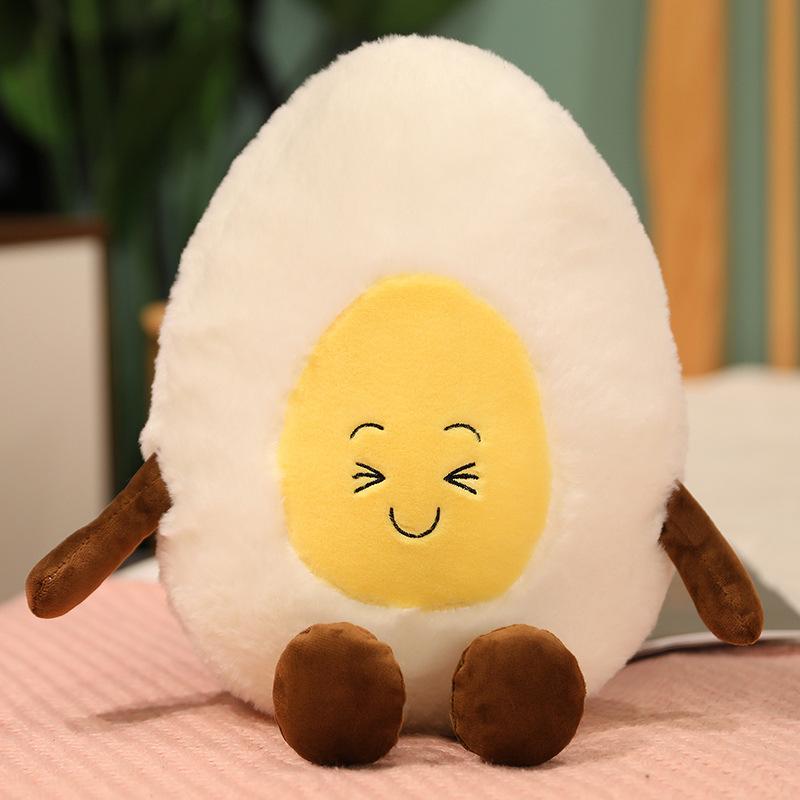 Ungiftige 38cm Kinder Spielzeugpuppe Niedliche Gekochte Ei Puppe Plüsch Heilende Spiegelei Weiches Plüschkissen Ornament
