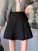 2024 Spring Women's Academy Style Black Sweater & High-Waisted A-Line Pleated Skirt