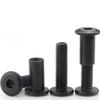 Pack of 10 M6 Black Screw Posts for Belt Buckles, Binding Bolts, Carbon Steel, Furniture Snug (M6*12)