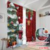 2pcs,2D Plane Printing Creative Curtains Cute Snowman Christmas Greeting (2) Polyester Fabric (without Rod) Gifts Perfect for