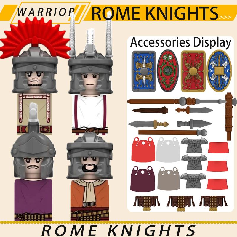 MOC Mittelalterliche Militär Rom Ritter Serie Bausteine Burg Soldatenfiguren Zubehör Schild Steine Weihnachtsspielzeug Geschenke