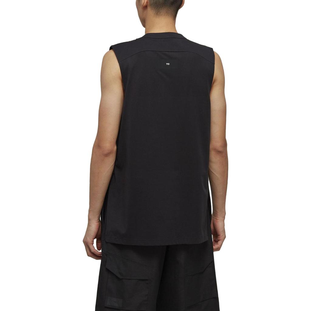 Y-3 SS23 Casual Sleeveless Solid Color Loose Commuter Vest Unisex Tops Black HY1255