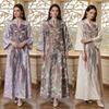 Nouveau Kaftan Long Imprimé à Broderies Lourdes Col Montant Robe Maxi Ample Femme Plusieurs Couleurs Robe Décontractée Transfrontalier
