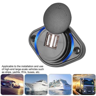 3.1a 12-24V telefóny s dvoma zásuvkami USB Tablet Posuvné veko Auto Autobus Loď Dvojitý port USB Nabíjačka Zásuvka napájania