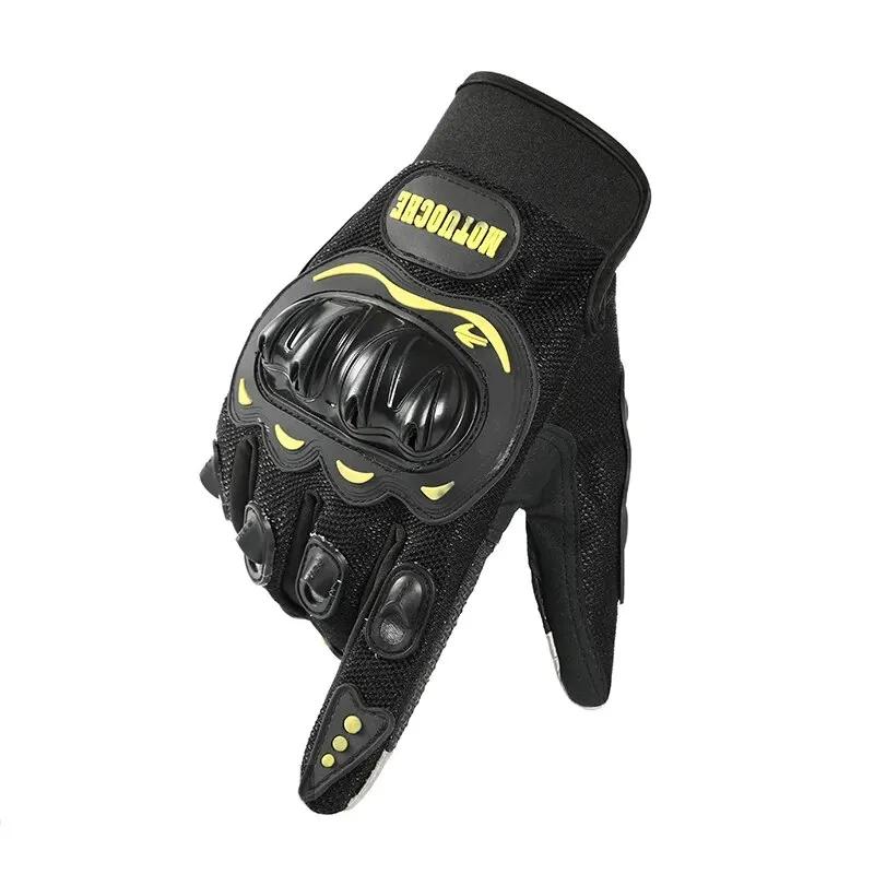 

Летние перчатки для мотоциклистов, дышащие, с закрытыми пальцами, Guantes Luvas, защита для спорта на открытом воздухе, водонепроницаемые, аксессуары для гонок и верховой езды жёлтый