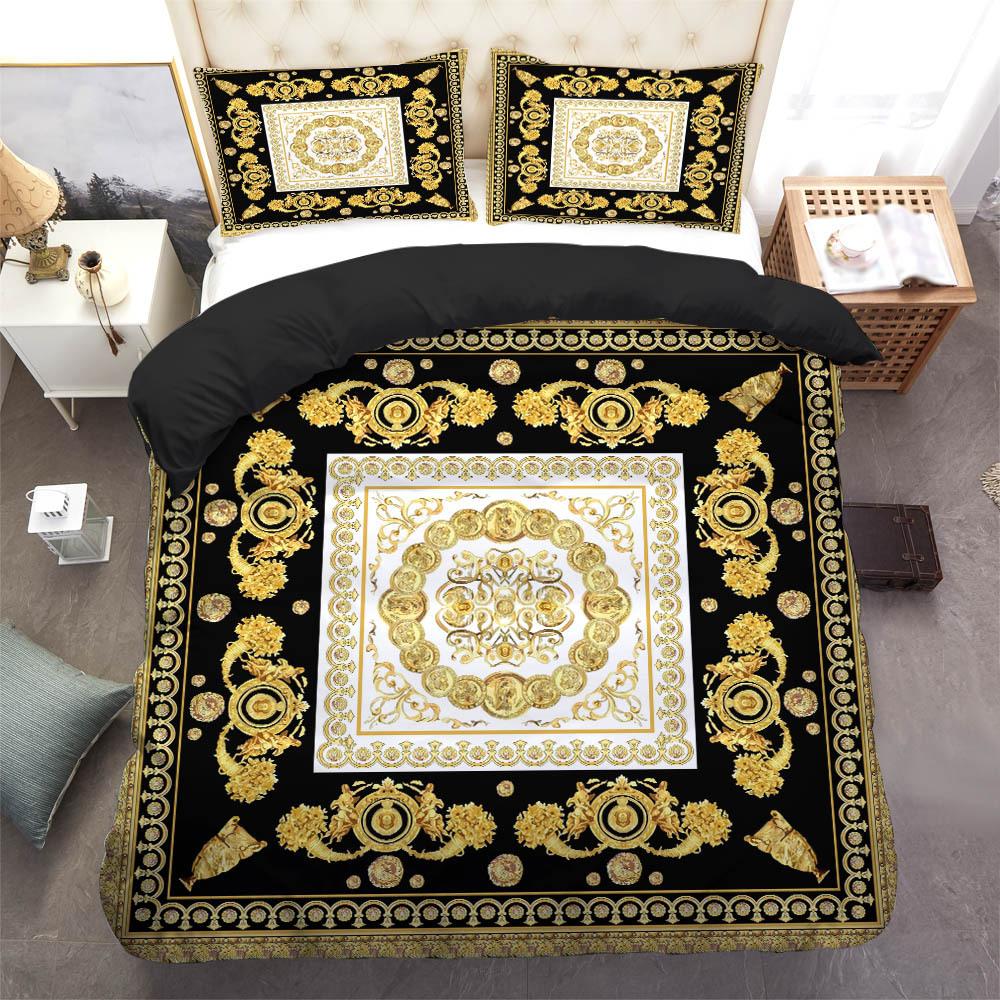 Geometrisches Muster 3D Digitaldruck Dreiteiliges Set zum Kartieren Kundenspezifische Bettwäsche Bettdeckenbezug