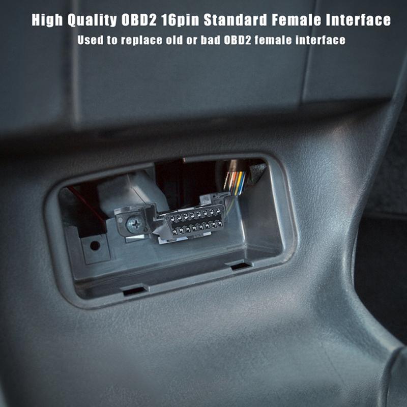 Obd2 Female 16-pin Car Diagnostic Extension Cable Ecu Testing Main Cable Testing Plug Full Line