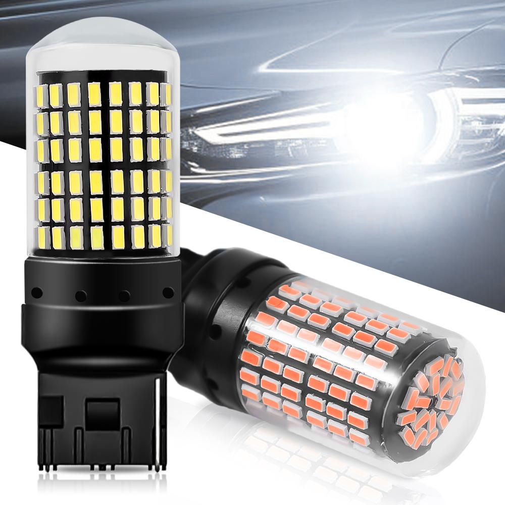 Luz LED de Señal de Giro para Coche T20 7440 1157 1156 BA15S PY21W P21W Impermeable IP68 6000K Luces de Reversa Freno Lámpara Blanca Amarilla Roja