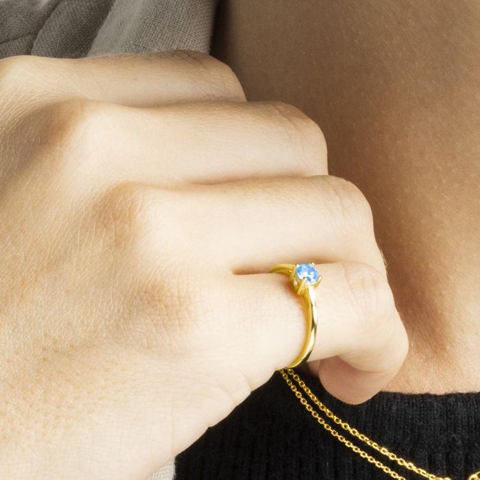 Bague - Luxenter - Otieno - Argent 925 - Quartz Hydrothermal - Or Jaune 18k