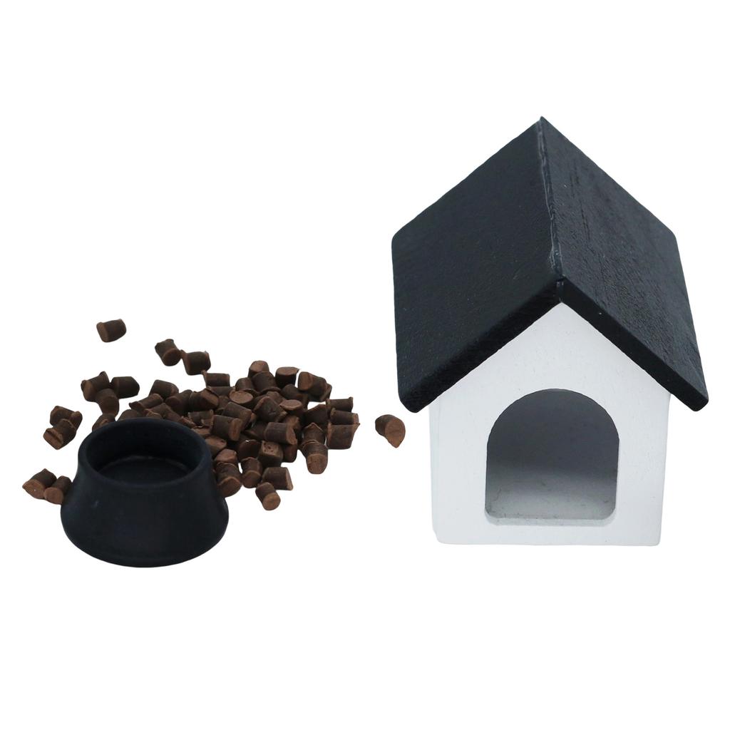 1:12 Scale Bowl Pet Dog House Pretend-Play Kid Playset Pet Realistic Dollhouses Pet Playset Dog Food